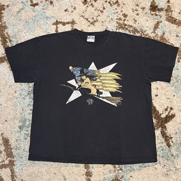 Vintage Rob Zombie Pinup Witch Shirt Size XL 2000s Band Tee - Picture 2 of 8